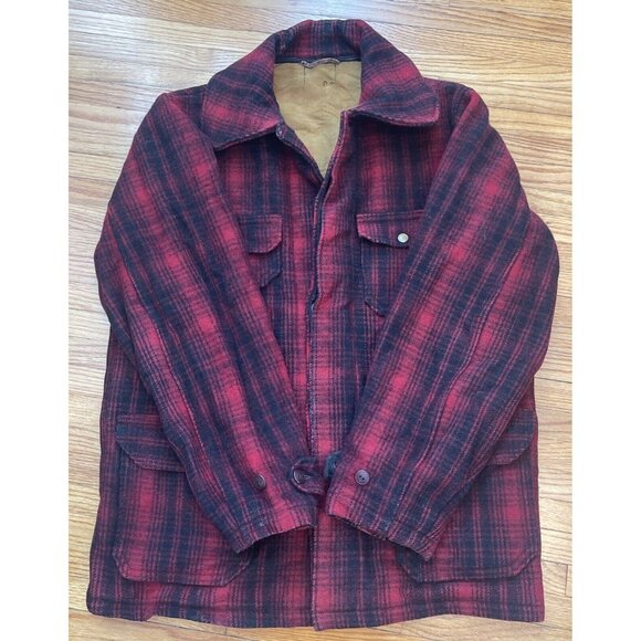 Vintage 50s 60s XL (size 46) Woolrich 503 Mackinaw Buffalo Plaid Wool Hunting Ja - Picture 6 of 11